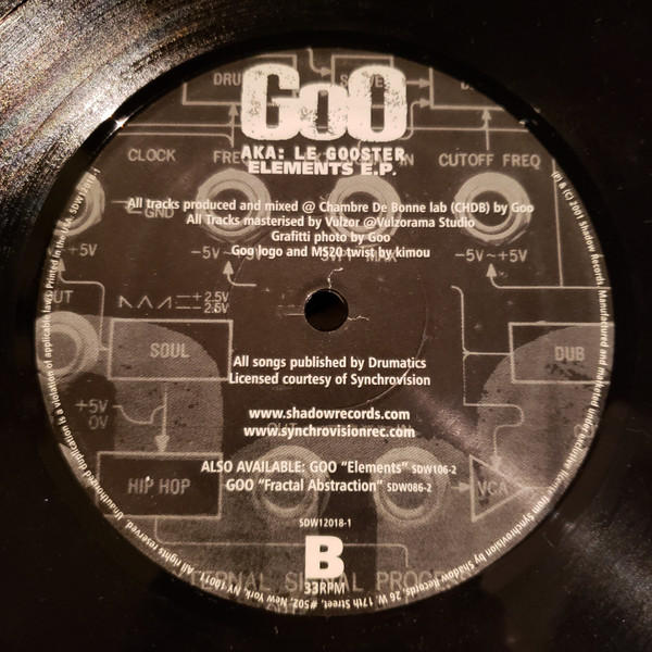 Goo - Elements EP, Hip Hop, 2001 - Shadow Records, US, Vinyl 1x 12"