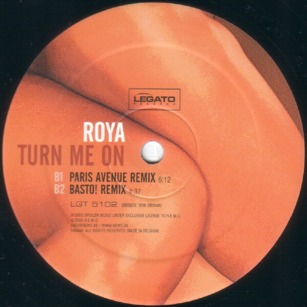 Roya - Turn Me On, Electronic, House, 2005 - Legato Records, Belgium, Vinyl 1x 12"