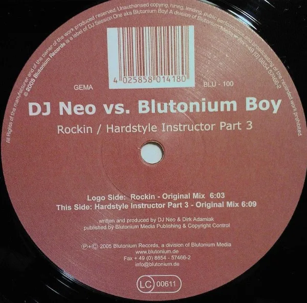 Album cover for Rockin' / Hardstyle Instructor Part 3 by Blutonium Boy vs. DJ Neo