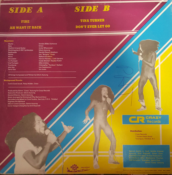 Crazy (4) - Fire, Reggae, Soca, 1985 - Crazy Records (3), Barbados, Vinyl 1x 12", EP