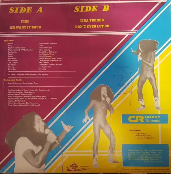 Crazy (4) - Fire, Reggae, Soca, 1985 - Crazy Records (3), Barbados, Vinyl 1x 12", EP