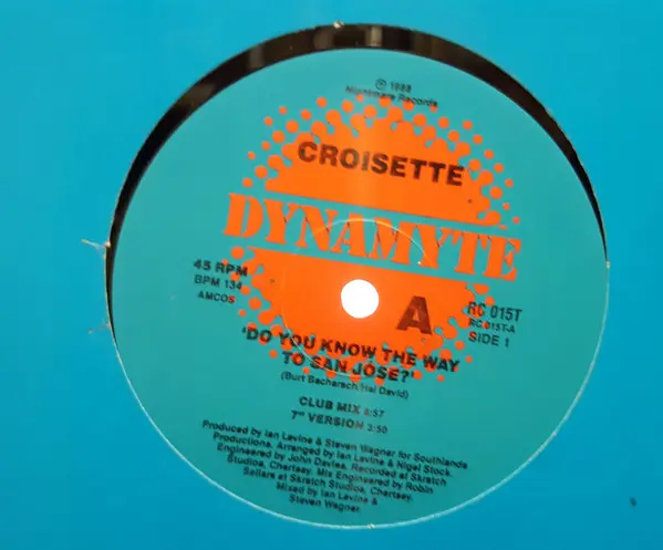 Croisette - Do You Know The Way To San Jose?, Electronic, Disco, Synth-pop, 1988 - Dynamyte, Australia, Vinyl 1x 12"