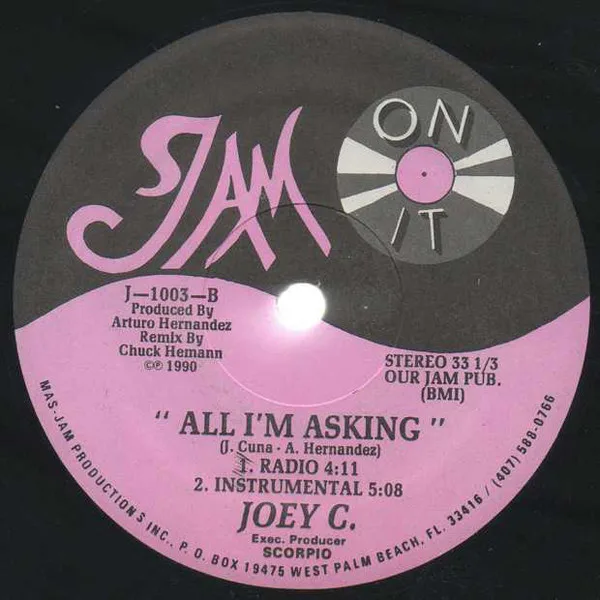 Album cover for All I'm Asking by Joey C