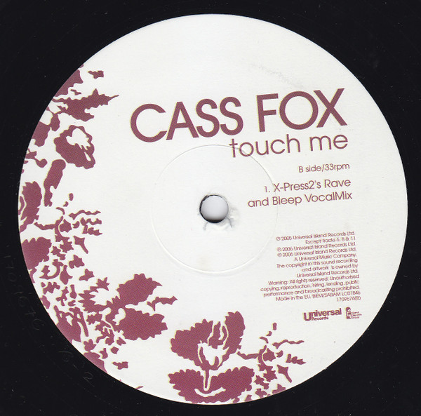 Cassandra Fox - Touch Me, Electronic, House, 2006 - Universal Records, UK, Vinyl 1x 12", 45 RPM