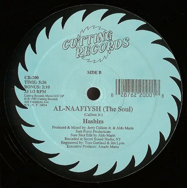 Hashim - Al-Naafiysh (The Soul), Electronic, Hip Hop, Electro, 1994 - Cutting Records, US, Vinyl 1x 12", 33 ⅓ RPM, Reissue, R