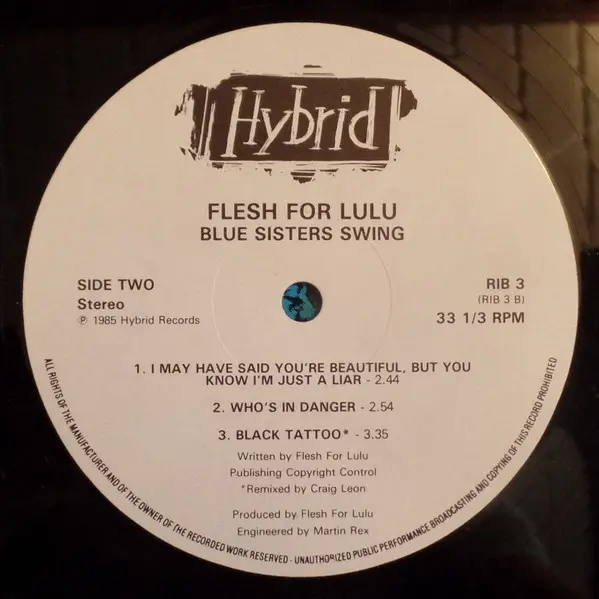 Flesh For Lulu - Blue Sisters Swing, Rock, Goth Rock, New Wave, 1985 - Hybrid Records, UK, Vinyl 1x 12", 33 ⅓ RPM, EP