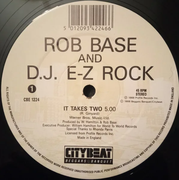 Album cover for It Takes Two by Rob Base & DJ E-Z Rock