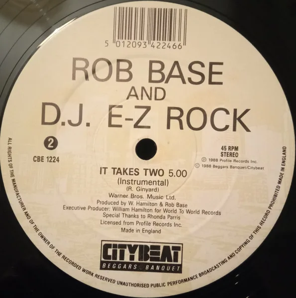 Album cover for It Takes Two by Rob Base & DJ E-Z Rock