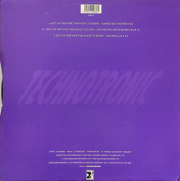 Technotronic Featuring Ya Kid K - Get Up (Before The Night Is Over) - 1990 - Euro House - Swanyard Records Ltd - Vinyl 1x 12"