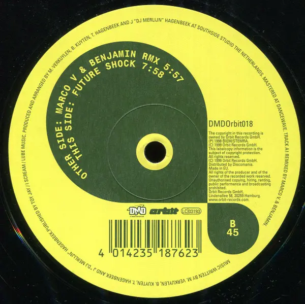 Southside Spinners - Luvstruck, Electronic, House, Trance, 1999 - Orbit Records, Germany, Vinyl 1x 12", 45 RPM