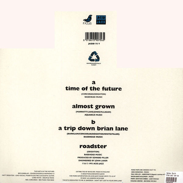 Mother Earth - Grow Your Own EP, Funk / Soul, Rock, Funk, Jazz-Rock, Soul, 1993 - Acid Jazz, Focus, UK, Vinyl 1x 12", EP