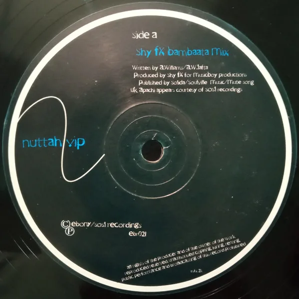 Album cover for Nuttah VIP by UK Apachi & Shy FX