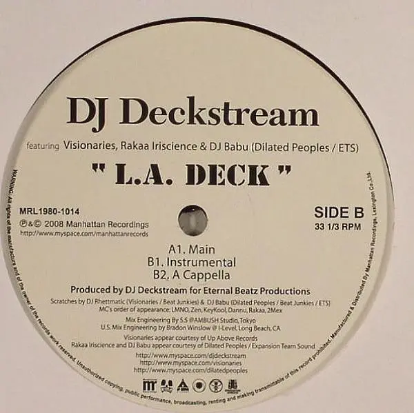 DJ Deckstream Featuring Visionaries, Rakaa-Iriscience & Babu - L.A. Deck, Hip Hop, 2008 - Manhattan Recordings, Japan, Vinyl 