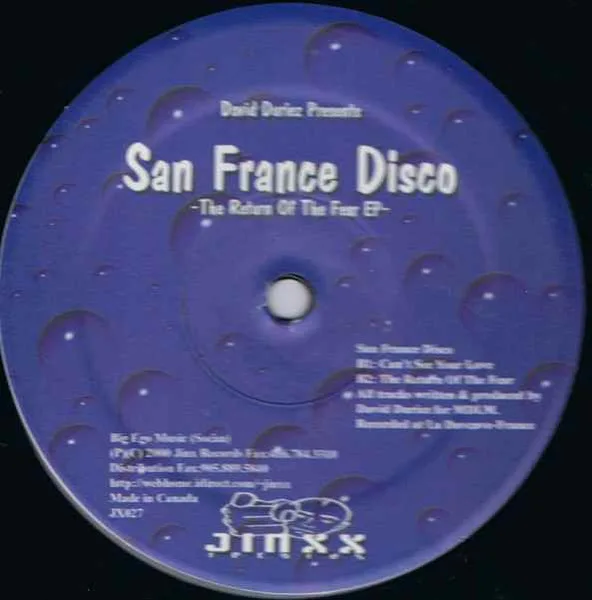 Album cover for The Return Of The Fear EP by David Duriez Presents San France Disco