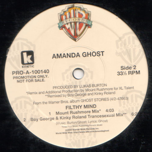 Amanda Ghost - Filthy Mind, Electronic, Breakbeat, Progressive House, 2000 - Kinetic Records, Warner Bros. Records, US, Vinyl