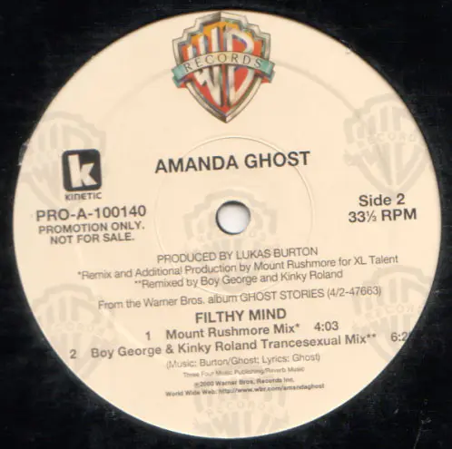 Amanda Ghost - Filthy Mind, Electronic, Breakbeat, Progressive House, 2000 - Kinetic Records, Warner Bros. Records, US, Vinyl