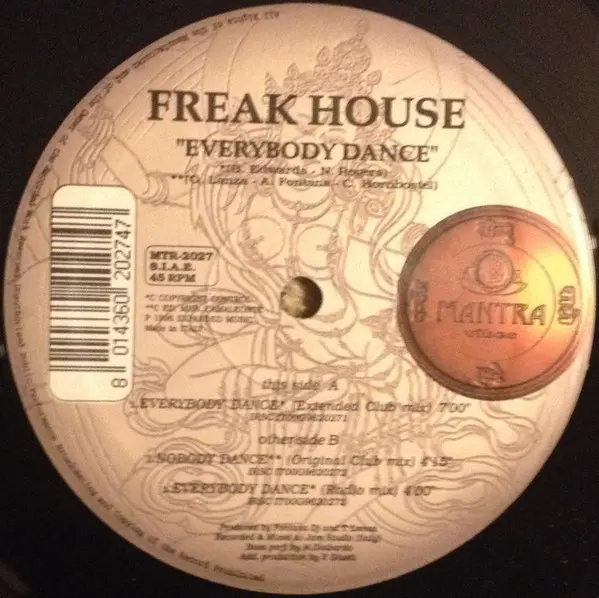 Freak House - Everybody Dance, Electronic, House, 1996 - Mantra Vibes, Italy, Vinyl 1x 12", 45 RPM