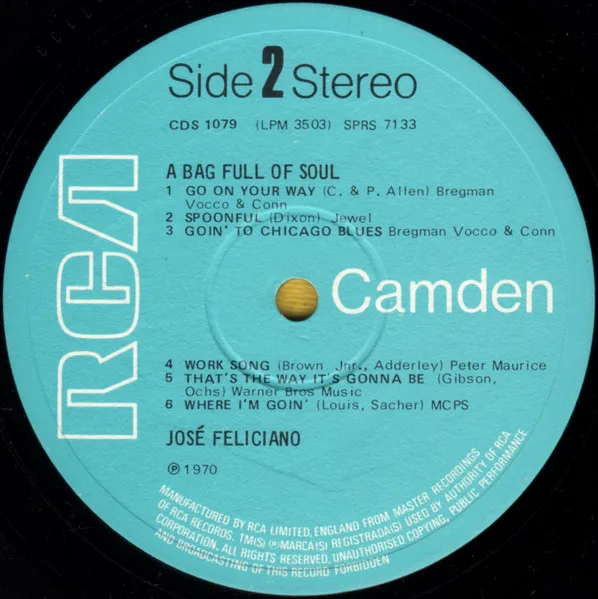 Album cover for A Bag Full Of Soul by José Feliciano