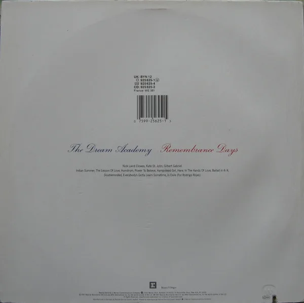Album cover for Remembrance Days by Dream Academy, The