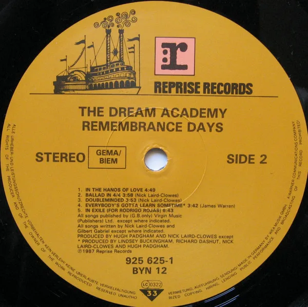 Album cover for Remembrance Days by Dream Academy, The