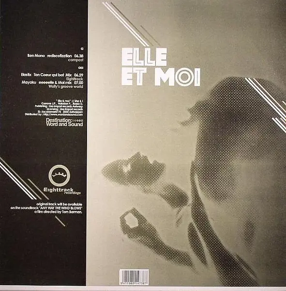 Max Berlin - Elle & Moi (Remix) (Two), Electronic, Deep House, House, 2003 - Eighttrack Recordings, Belgium, Vinyl 1x 12", 33