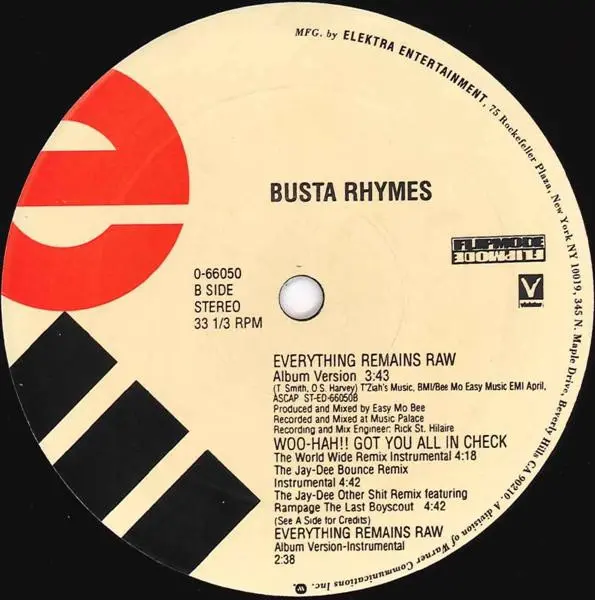 Busta Rhymes - Woo-Hah!! Got You All In Check, Hip Hop, 1996 - Elektra, US, Vinyl 1x 12", 33 ⅓ RPM