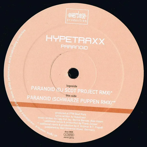 Album cover for Paranoid (Remixes) by Hypetraxx