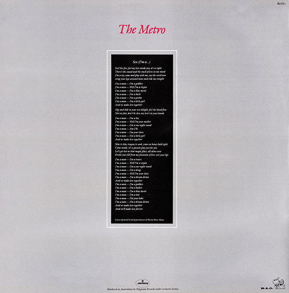 Berlin - Sex (I'm A...), Electronic, New Wave, Synth-pop, 1983 - M.A.O. Records, Mercury, Australasia, Vinyl 1x 12", 45 RPM