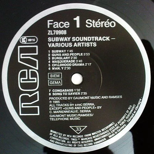 Album cover for Subway (Original Soundtrack From The Movie) by Eric Serra