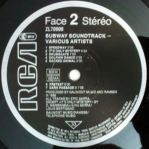 Album cover for Subway (Original Soundtrack From The Movie) by Eric Serra