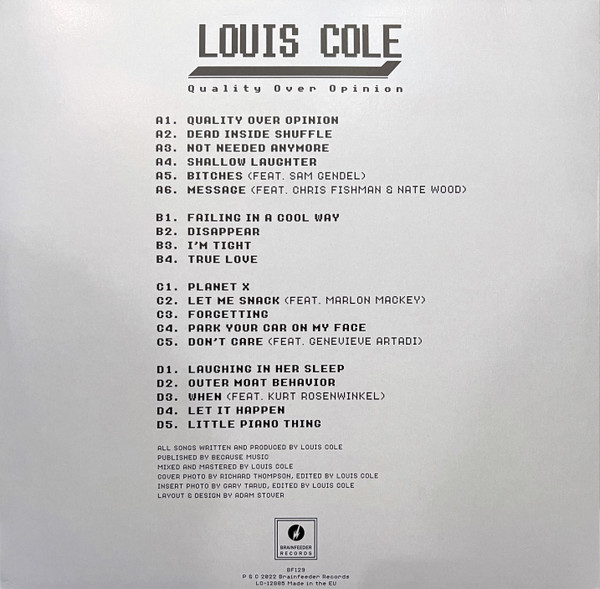 Louis Cole (2) - Quality Over Opinion, Electronic, Funk / Soul, Jazz, Pop, Avant-garde Jazz, Free Funk, Funk, Synth-pop, 2022