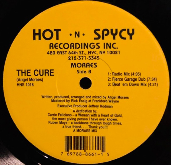 Angel Moraes - The Cure, Electronic, Garage House, House, 1993 - Hot 'N' Spycy, US, Vinyl 1x 12"