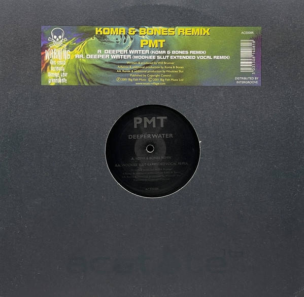 PMT - Deeper Water (Koma & Bones Remix), Electronic, Breaks, 2001 - Acetate Ltd, UK, Vinyl 1x 12", 33 ⅓ RPM