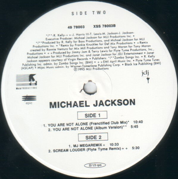Michael Jackson - You Are Not Alone (The Remixes), Electronic, Funk / Soul, Pop, Contemporary R&B, House, 1995 - Epic, Epic D