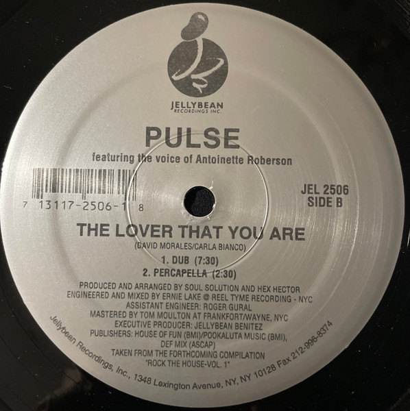 Pulse (3) Featuring The Voice Of Antoinette Roberson - The Lover That You Are, Electronic, House, 1996 - Jellybean Recordings