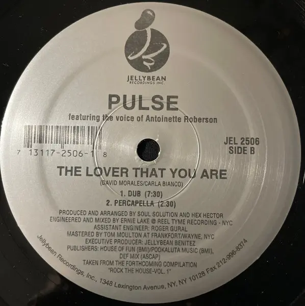Pulse (3) Featuring The Voice Of Antoinette Roberson - The Lover That You Are, Electronic, House, 1996 - Jellybean Recordings