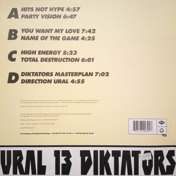 Ural 13 Diktators - Total Destruction, Electronic, Disco, Techno, 2000 - Forte Records, Germany, Vinyl 2x 12", Album, 33 ⅓ RP
