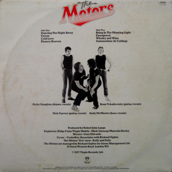 Motors, The - 1 - 1977 - Power Pop - Virgin - Vinyl 1x LP, Album