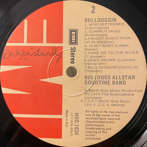 Bulldogs Allstar Goodtime Band - Bulldoggin', Pop, Novelty, 1974 - EMI, New Zealand, Vinyl 1x LP, Album, Stereo