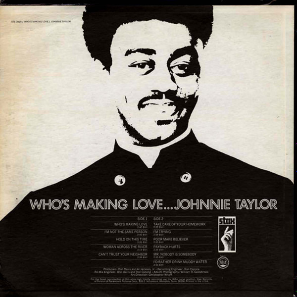 Johnnie Taylor - Who's Making Love, Funk / Soul, Rhythm & Blues, Soul, 1968 - Stax, US, Vinyl 1x LP, Album