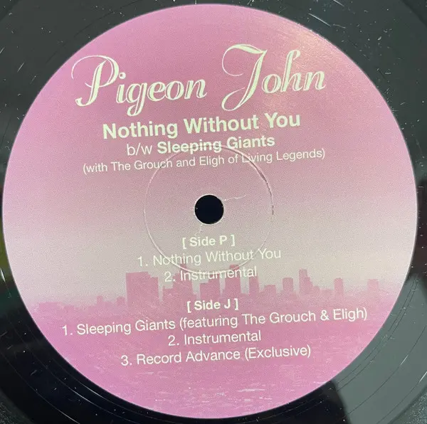 Pigeon John - Nothing Without You / Sleeping Giants, Hip Hop, 2004 - Basement Records (3), US, Vinyl 1x 12"