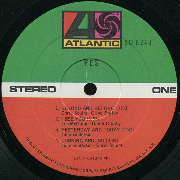 Yes - Yes, Rock, Prog Rock, 1973 - Atlantic, US, Vinyl 1x LP, Album, Reissue Presswell Pressing