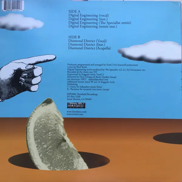 Project Polaroid - Digital Engineering / Diamond District, Hip Hop, 2006 - Threshold Recordings, US, Vinyl 1x 12", Single, Li