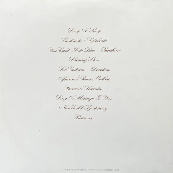 Album cover for Gratitude by Earth, Wind & Fire