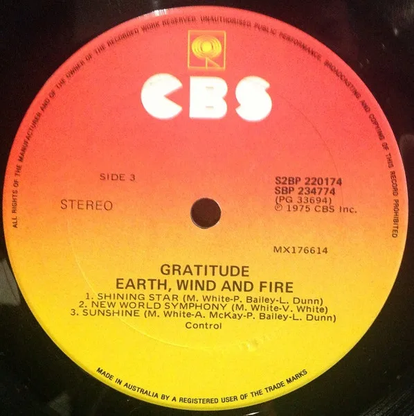 Album cover for Gratitude by Earth, Wind & Fire
