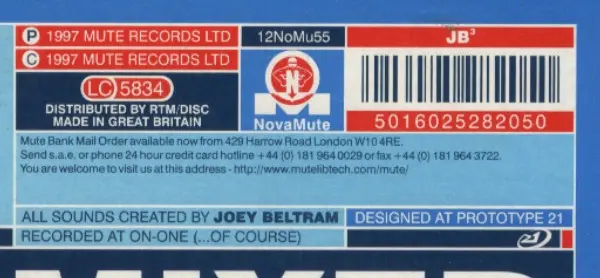 jb³ - Through The Mixer, Electronic, Techno, 1997 - NovaMute, UK, Vinyl 1x 12", 33 ⅓ RPM