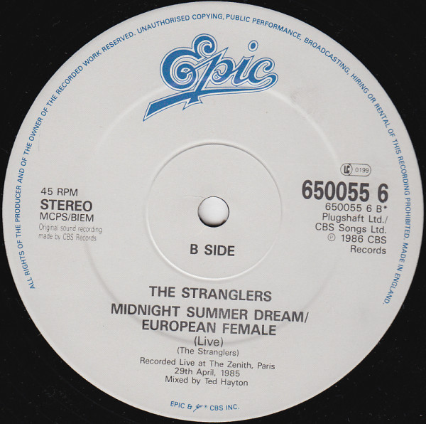 Stranglers, The - Nice In Nice, Rock, New Wave, Pop Rock, 1986 - Epic, UK, Vinyl 1x 12", 45 RPM