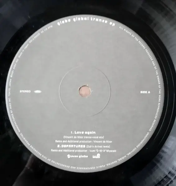 Globe - Global Trance EP, Electronic, Hard Trance, Progressive Trance, Trance, 2001 - Avex Globe, Rhythm Republic, Japan, Vin