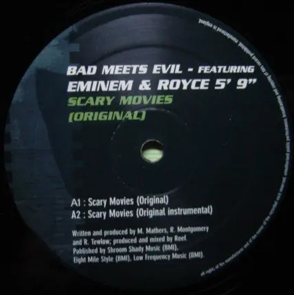 Bad Meets Evil Featuring Eminem & Royce Da 5'9" - Scary Movies, Electronic, Hip Hop, Hip Hop, Hip-House, 2001 - Mole UK, UK, 
