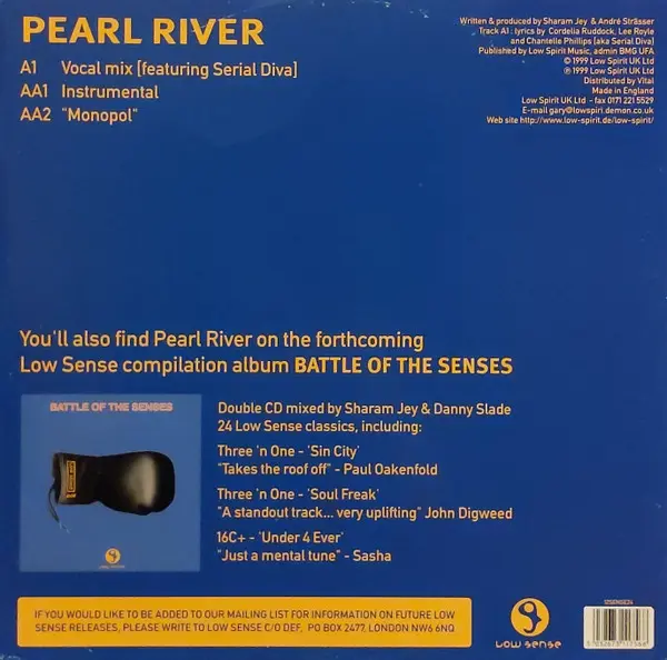 Three 'N One Presents Johnny Shaker - Pearl River, Electronic, Progressive Trance, Trance, 1999 - Low Sense, UK, Vinyl 1x 12"
